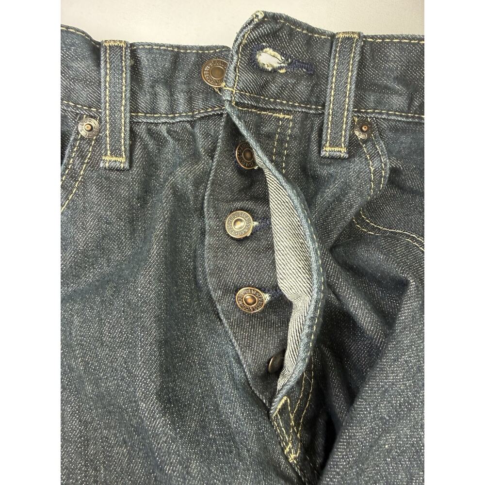 Levi's Dark Wash Blue Denim Straight Jeans Button Fly- SIZE 4 WAIST/28 INSEAM - Picture 9 of 9